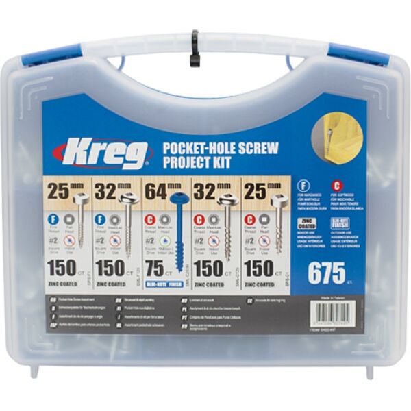 Kreg - Wood Pocket Hole Screw Kit - 225 Piece