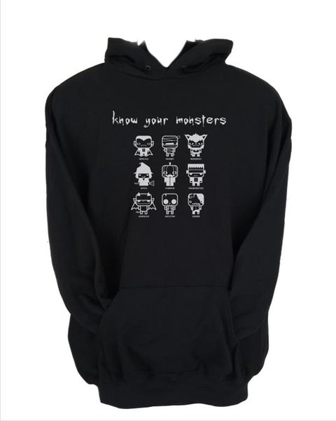 JuiceBubble Know Your Monsters Men's Grey Hoodie (Size: 2X-Large)
