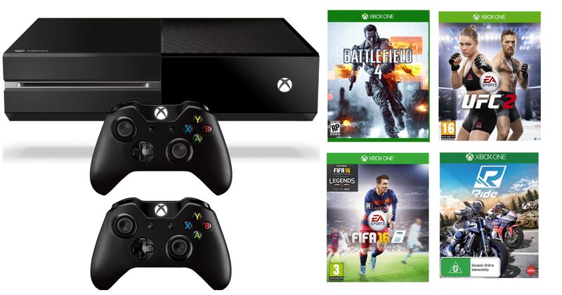 Xbox One 500GB Console + 4 Games and 2 Controllers (Xbox One)