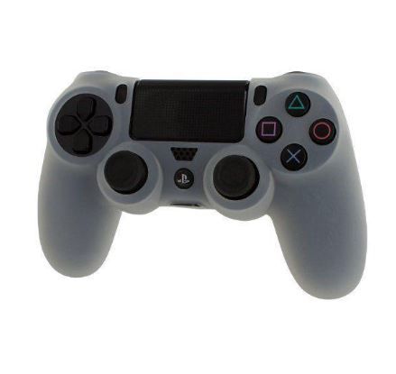 Pro Soft Silicone Protective Cover with Ribbed Handle Grip - Clear White (PS4)