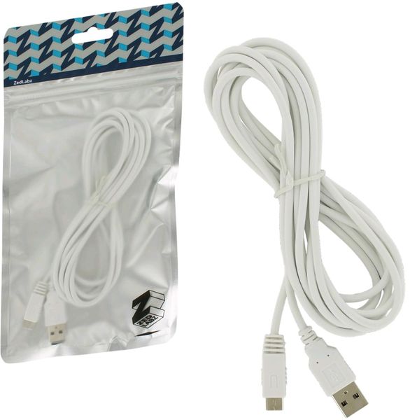 ZedLabz 3M Gamepad Charging Cable - White (Wii-U)