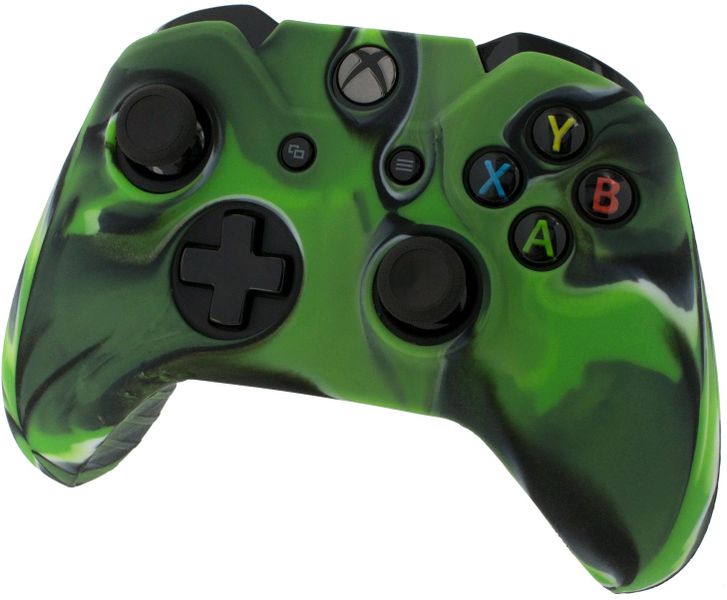 Pro Soft Silicone Protective Cover with Ribbed Handle Grip - Camo Green (Xbox One)