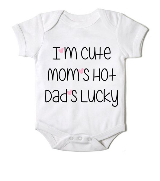 Moederliefde Dads Lucky Short Sleeve Baby Bodyvest - White
