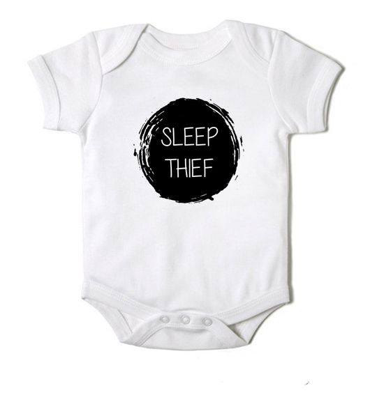 Moederliefde Sleep Thief Short Sleeve Baby Bodyvest - White