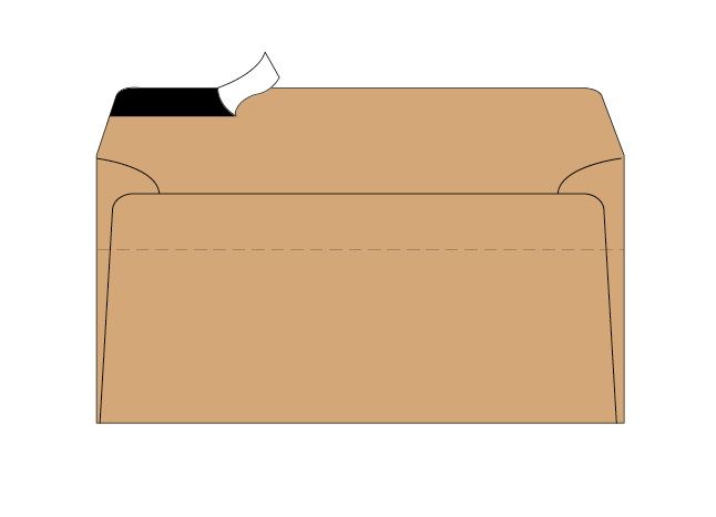 Merpak Banker Brown Simpli Stik Envelopes (89 x 152mm) - Box of 500