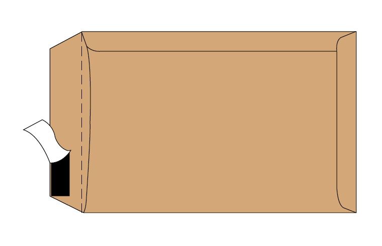 Merpak B4 Pocket Brown Simpli Stik Envelopes (353 x 250mm) - Box of 250