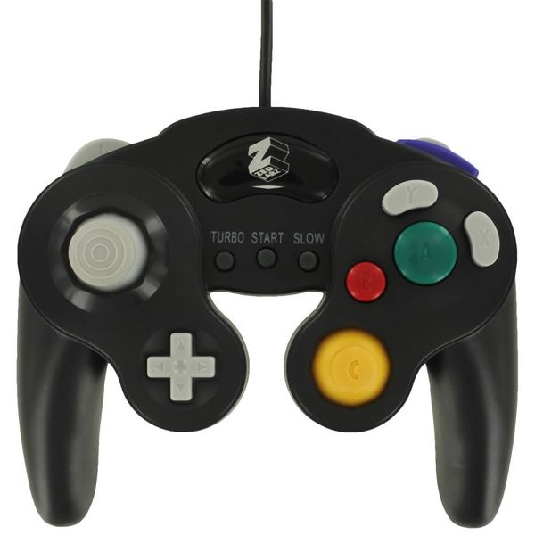 ZedLabz Wired Nintendo GameCube Controller - Black (Compatible Vibration with Turbo)