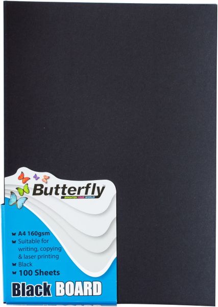 Butterfly A4 Bright Board 100s - Black