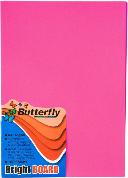 Butterfly A4 Bright Board 100s - Pink