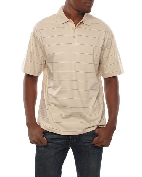 Patrick J Pin Striped Golfer - Stone