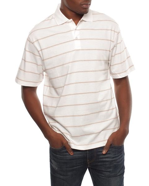 Patrick J Pin Striped Golfer - White