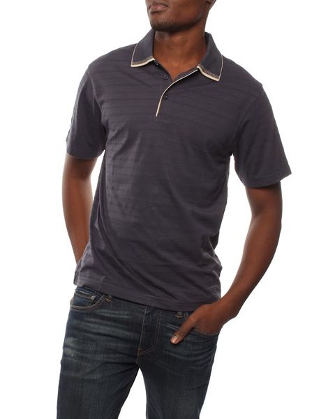 Patrick J Interest Striped Golfer - White