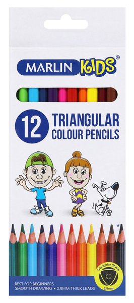 Marlin Kids 12 Triangular Colour Pencils