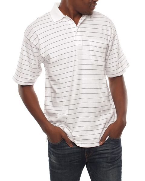 Patrick J Rough Stripe Golfer - White