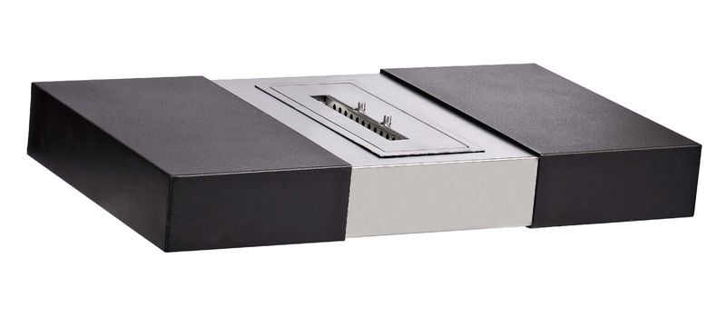 1green Table Style Bio-Ethanol Fireplace - Black And Stainless Steel