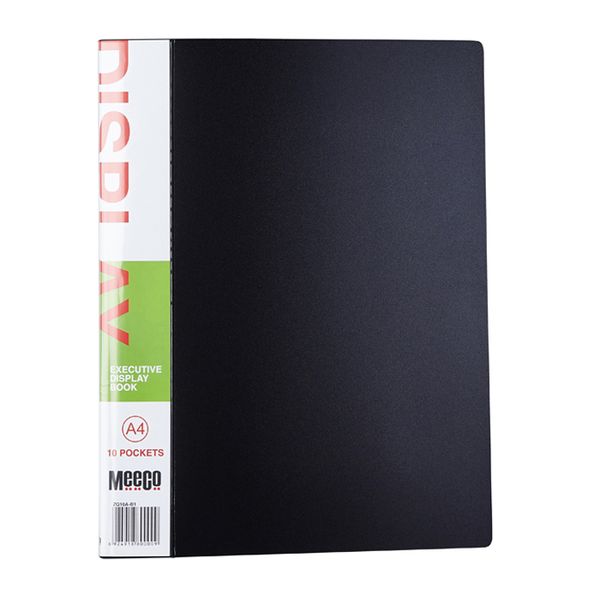 Meeco Executive A4 Display Book 10 Pockets - Black
