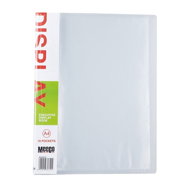 Meeco Executive A4 Display Book 10 Pockets - Clear