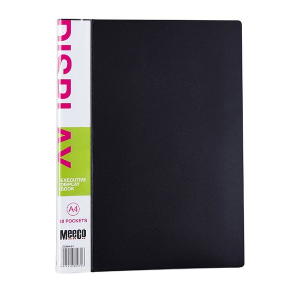 Meeco Executive A4 Display Book 30 Pockets - Black
