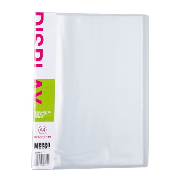 Meeco Executive A4 Display File 30 Pockets - Clear