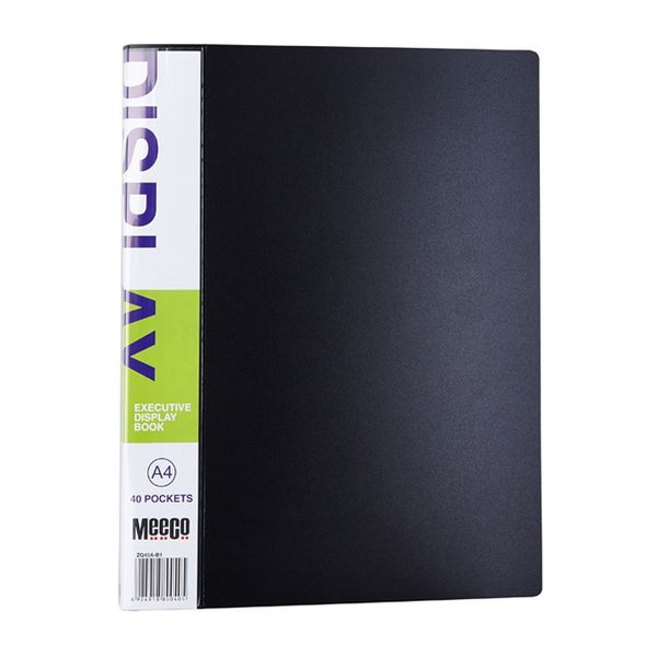 Meeco Executive A4 Display Book 40 Pockets - Black