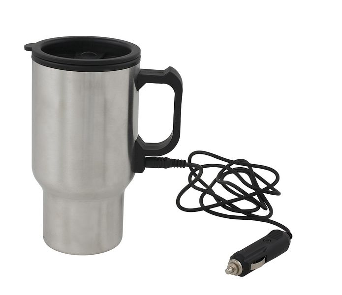 Marco Car Charger Mug - Silver/Black