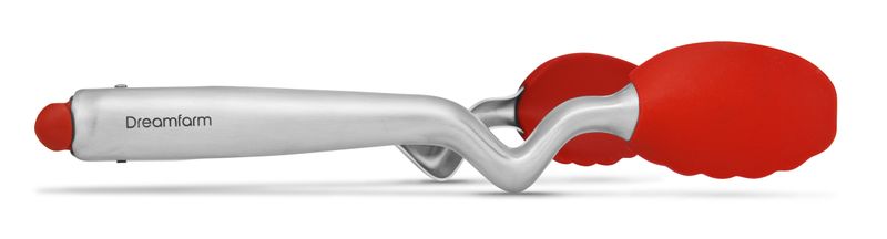 Dreamfarm Clongs 12" Click-Lock Sit Up Tongs with Silicone Heads - Red