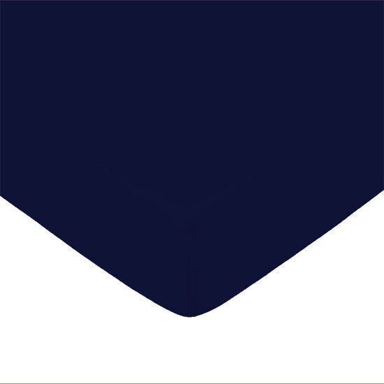 Simon Baker - Poly Cotton Fitted Sheet Comfort Depth - Navy - (Size: Three Quarter)