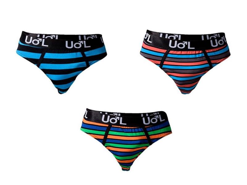 Undeez Striped Fashion 3 Pack Briefs