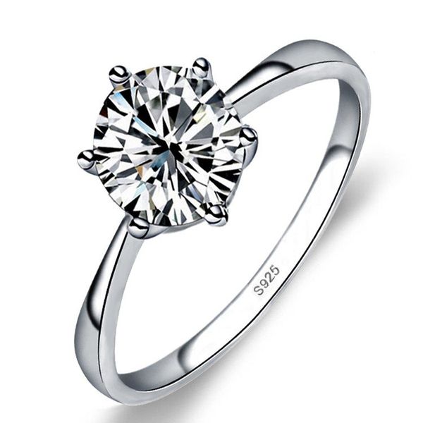 Yeoman 1 Carat Simulated Diamond Sterling Silver Solitaire Ring