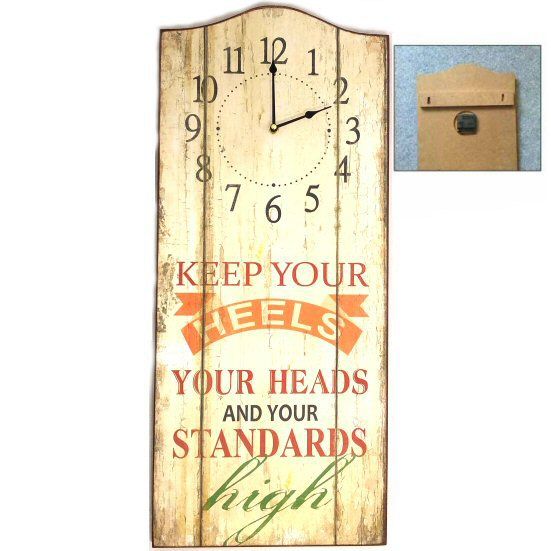 Pamper Hamper - Keep Your Heels Wooden Wall Plaque With Clock