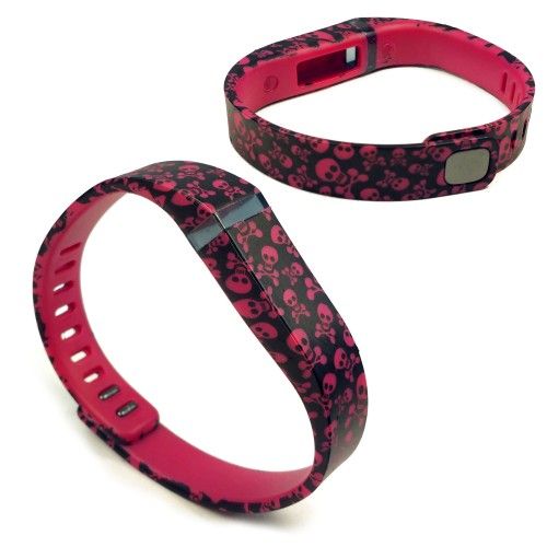 Tuff-Luv Adjustable Strap/Wristband and Clasp for the Fitbit Flex Small - Skeleton Red