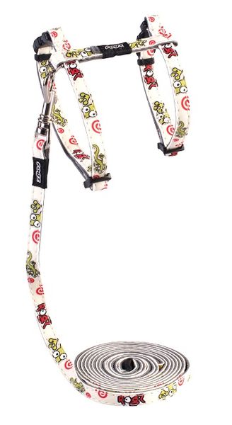 Rogz - 8mm GlowCat Cat Lead/H-Harness - Gecko