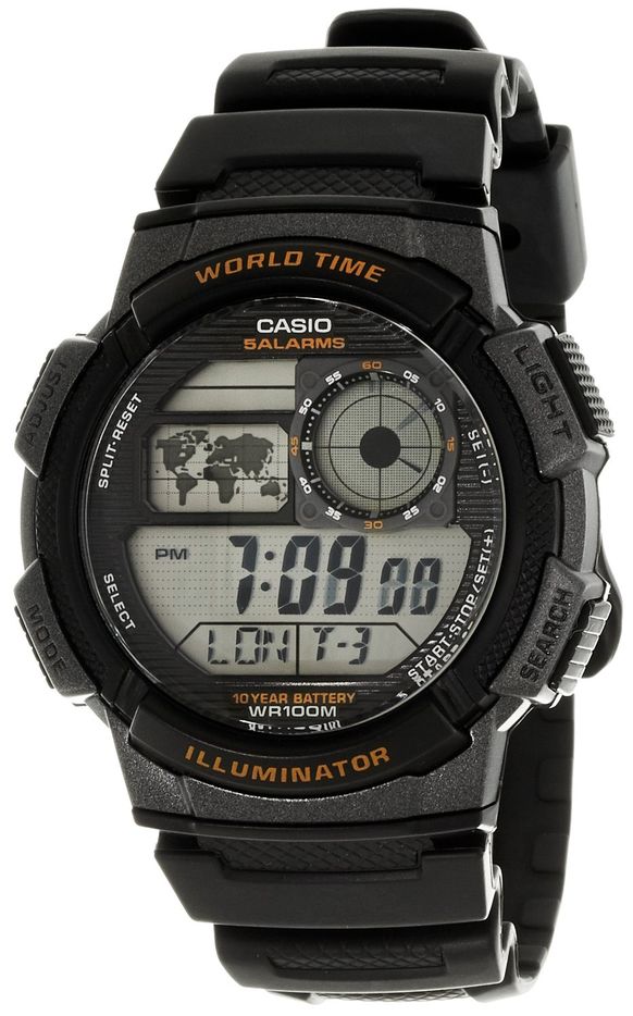 Casio Mens Ae-1000w-1avdf World Time Sports Digital Watch  