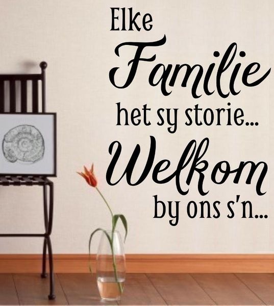 Vinyl Lady Decals Elke Familie Het Sy Storie Kwotasie Wall Art Sticker - Black