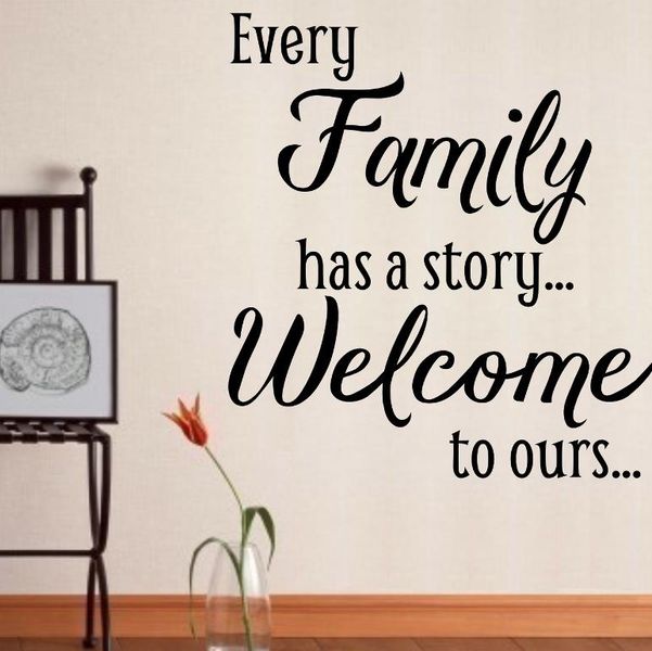Vinyl Lady Decals Every Family Has a Story Quote Wall Art Sticker - Black