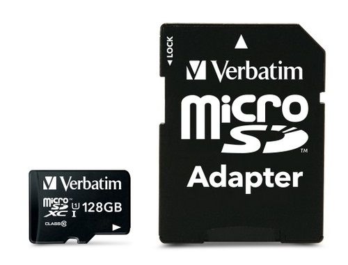 Verbatim 128GB Premium 300x Micro SD Card with Adaptor Up to 45MB/sec