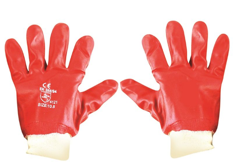 Fragram - Glove PVC Red Knit Wrist