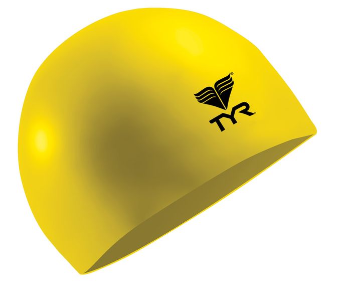 TYR Wrinkle Free Silicone Swimming Cap - Yellow