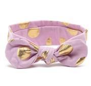 Cotton Top Knot Metallic Polka Dot Headband for Baby Girls - Lavender