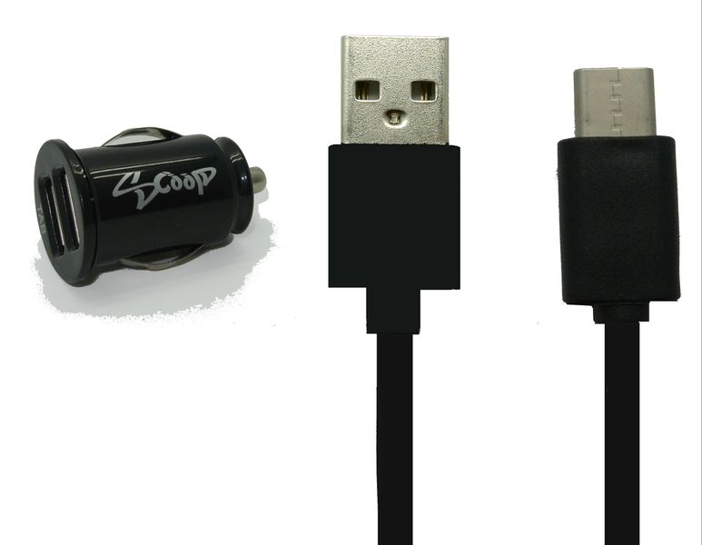Scoop USB Vehicle Adaptor With USB C-Type Cable - 2.1 Amp (Lumia 950 &amp; 950XL)