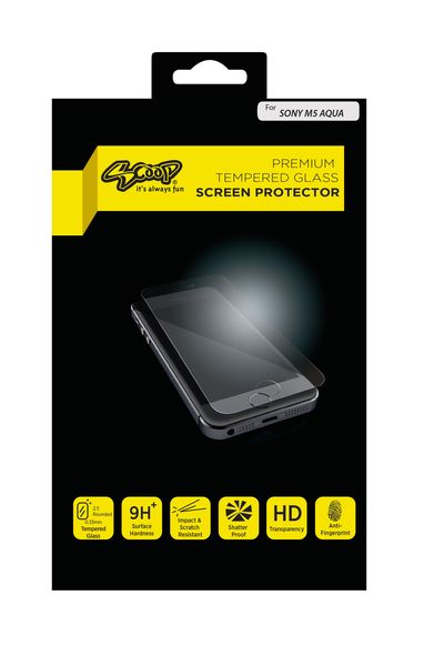Scoop Tempered Glass For Sony M5 Aqua