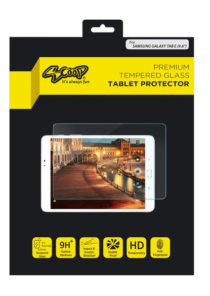 Scoop Tempered Glass For Samsung Galaxy Tab E - 9.6