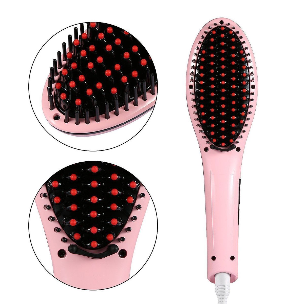 Electric Fast Hair Straightener Brush Comb with LCD Display - Pink | Buy  Online in South Africa 