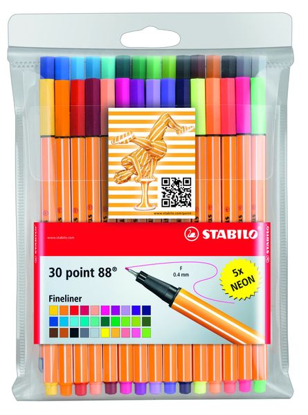 Stabilo Point 88 Fineliners (Wallet of 30)