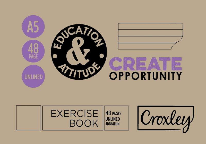 Croxley JD184 48 Page A5L Unruled Exercise Books (25 Pack)