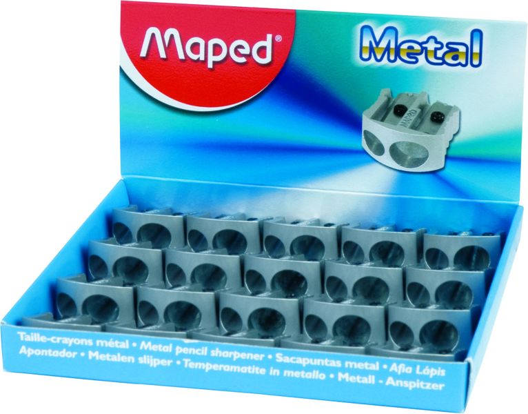 Maped Double Hole Metal Pencil Sharpeners - Box of 20