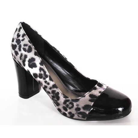black and white animal print heels