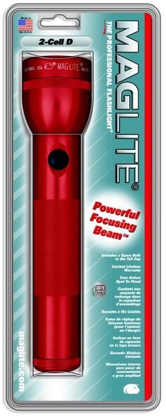 Maglite - 2D Cell Hang pack With Clamps - Red