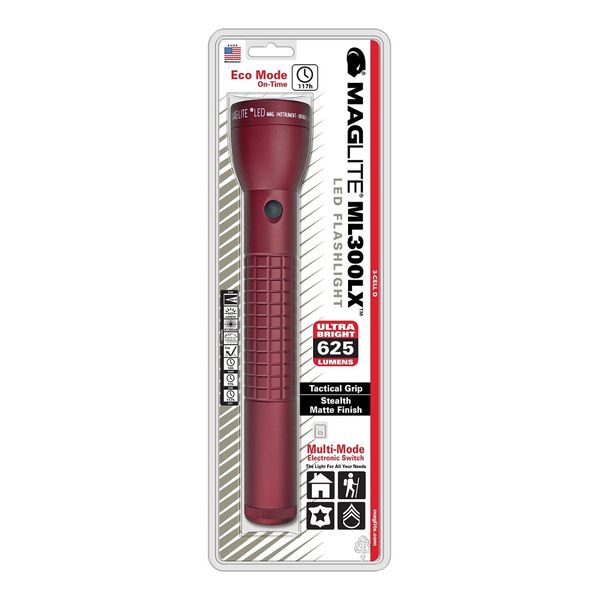 Maglite - ML50 3C LED Cell Blister Flashlight - Crimson Red