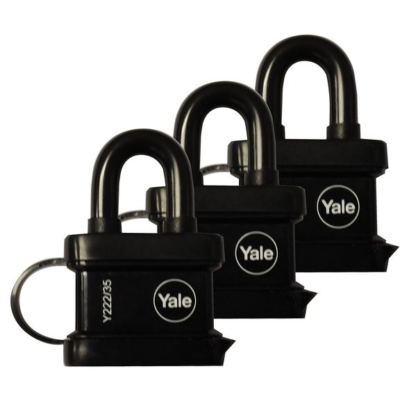 Yale - 3 Pack Keyed Alike 3.5cm Trailer Padlock